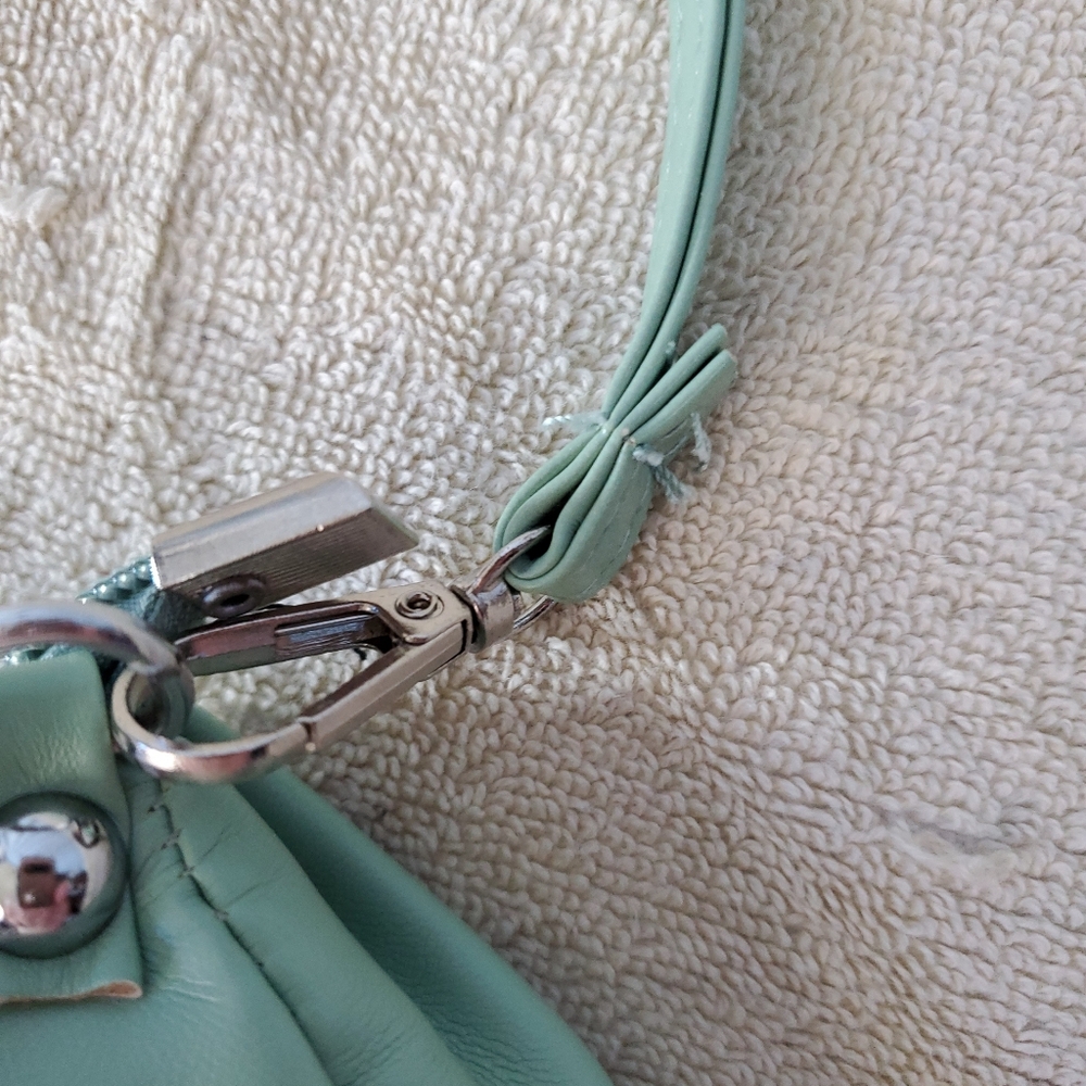 Mint Green Ruched Handbag - Picture 3 of 8